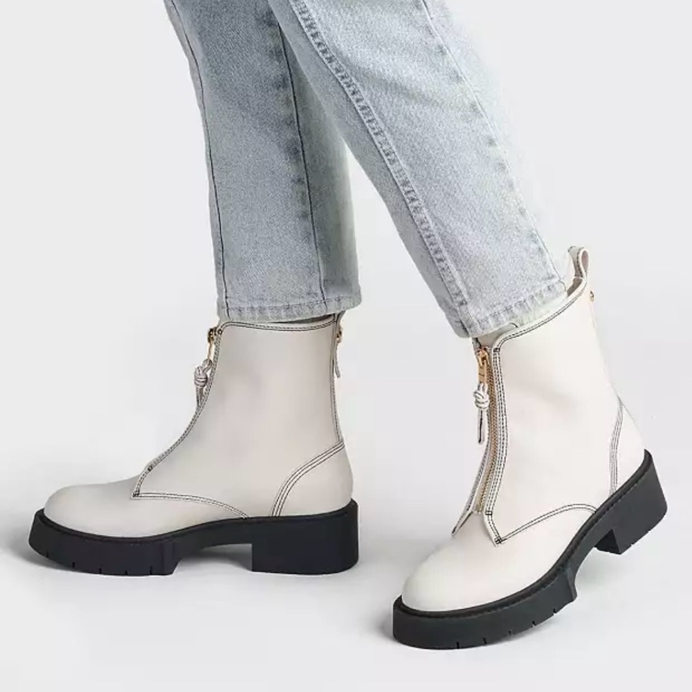 NEW Coach Liza Luxe Bootie Smooth Leather White size 9 MSRP $275